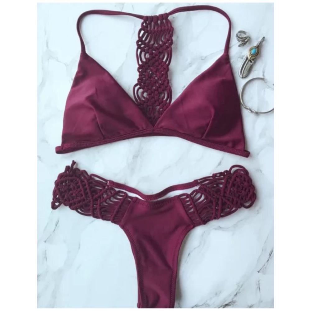 🌹 Beautiful burgundy design bikini - Picture 1 of 7