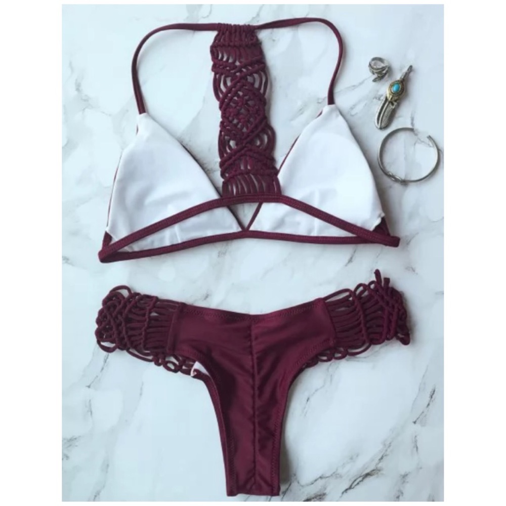 🌹 Beautiful burgundy design bikini - Picture 2 of 7