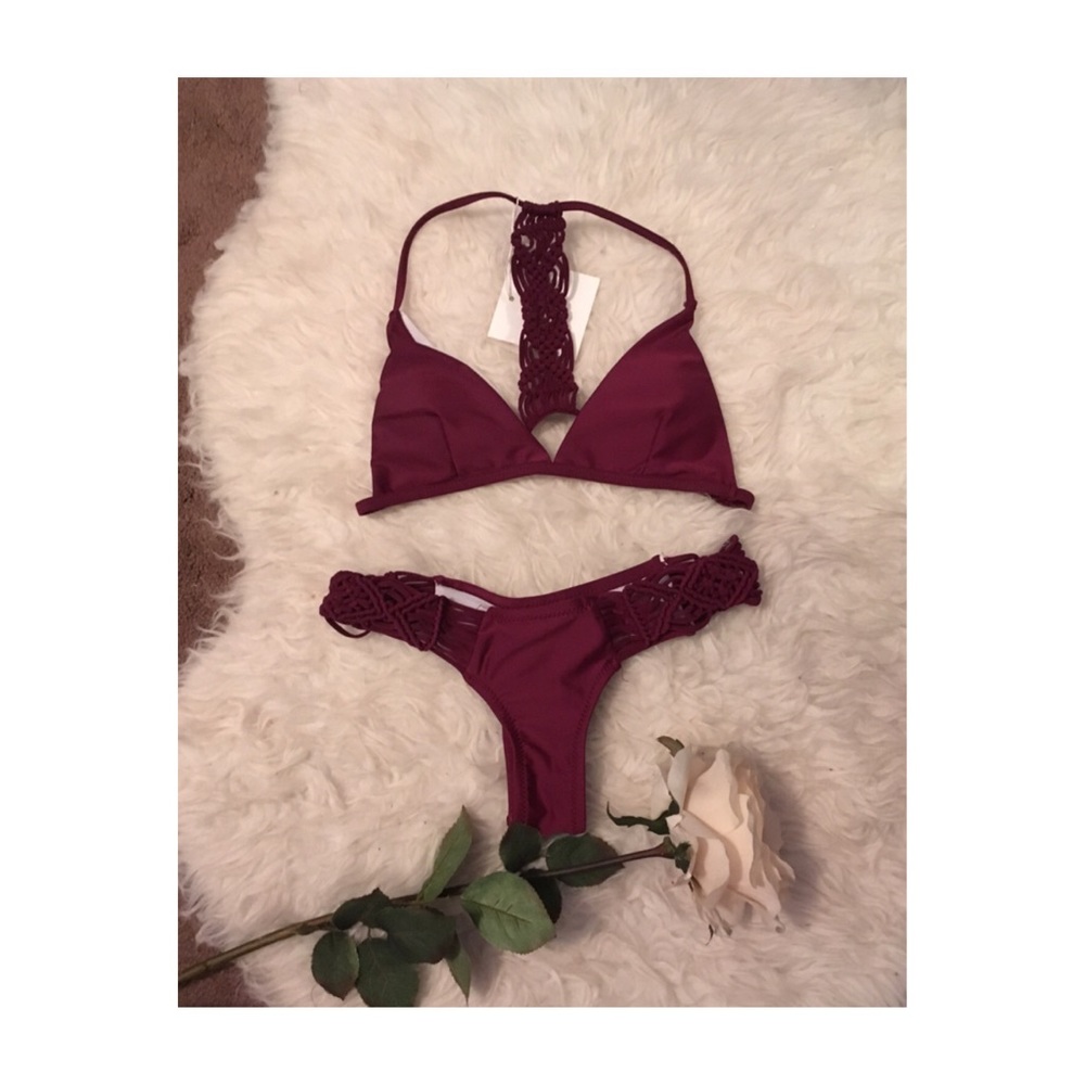 🌹 Beautiful burgundy design bikini - Picture 6 of 7