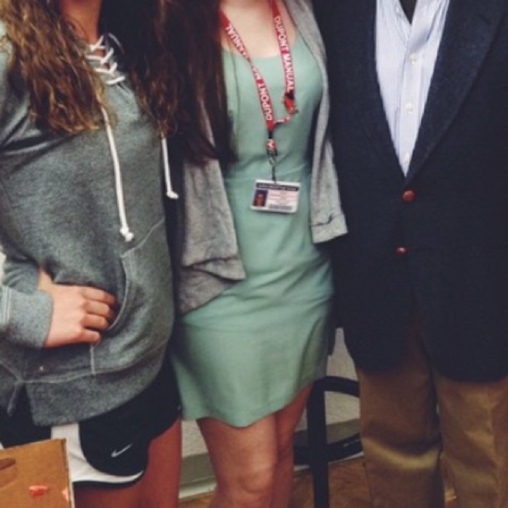 Blue Green Dress with Cutouts