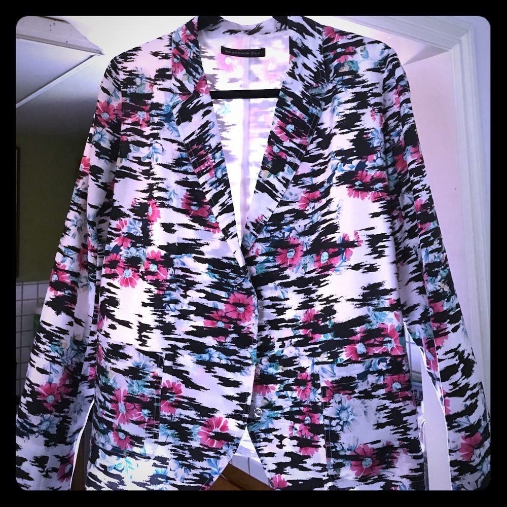 Balenciaga silk jacket.