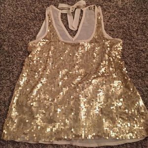 Gold sequin tank