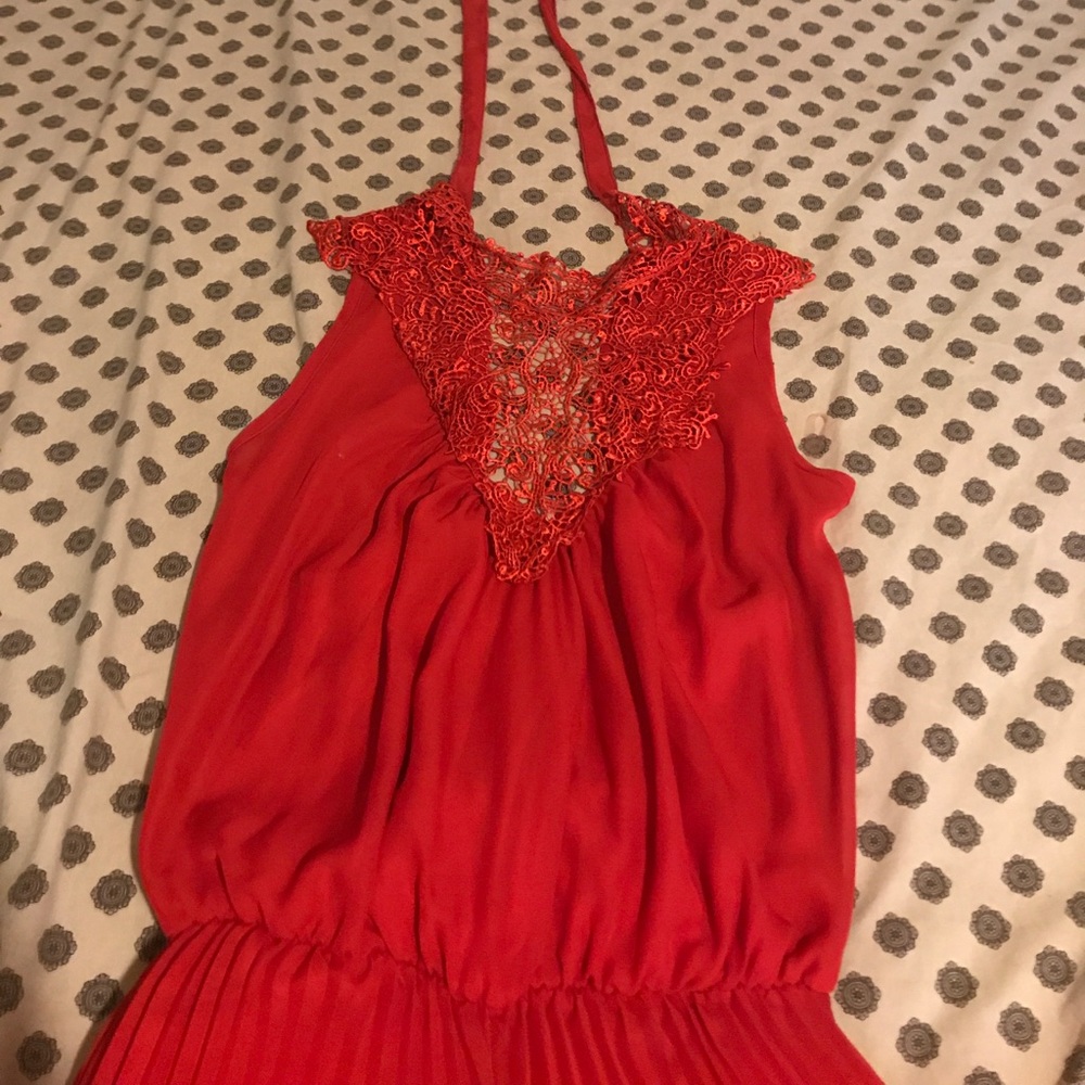 Red pant romper