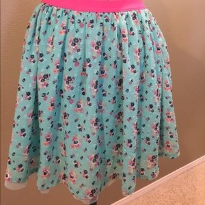 Cherokee flowy aqua flower skirt