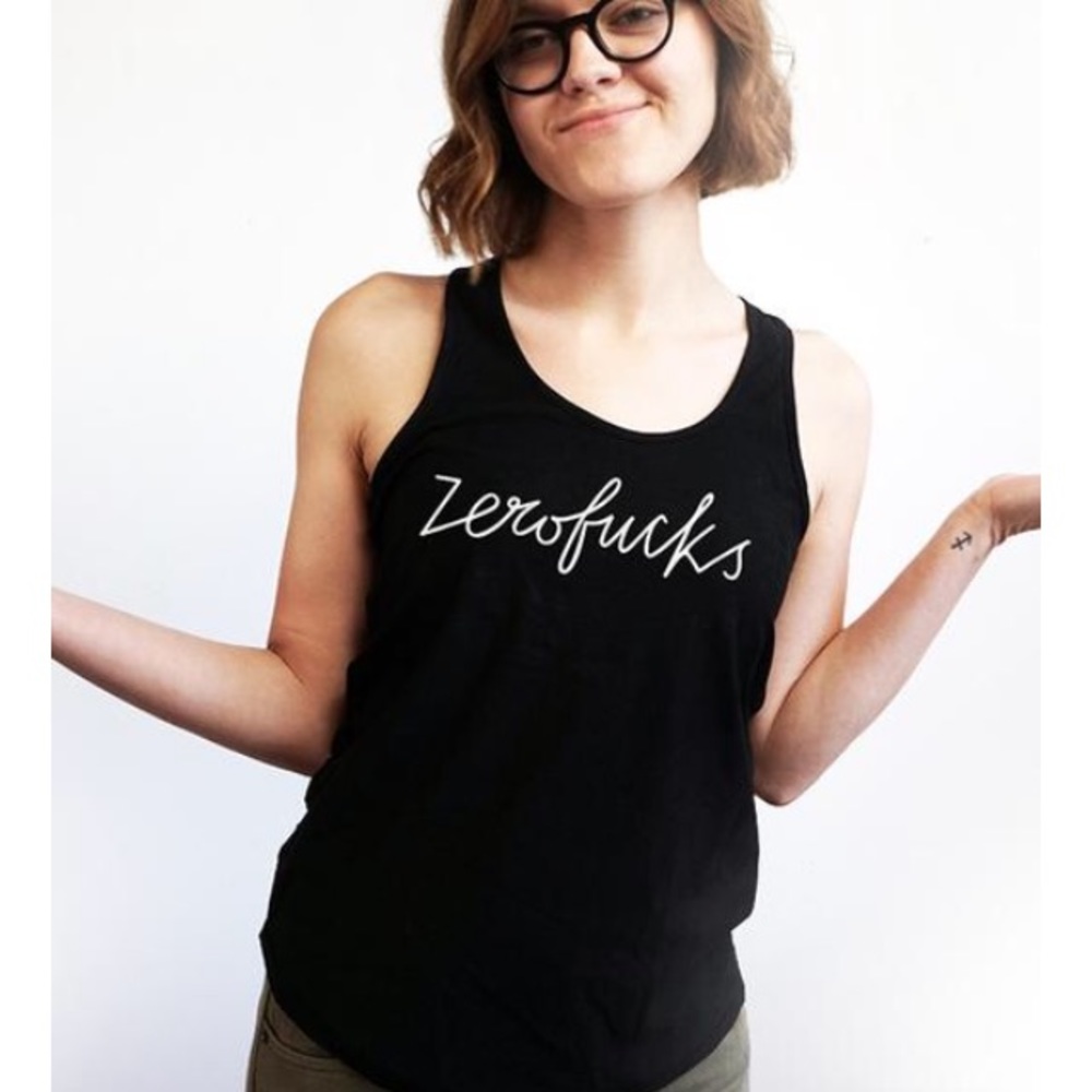 Zero Fucks 💜 WOMENS New TANK ❤️SZ XL - Picture 1 of 6