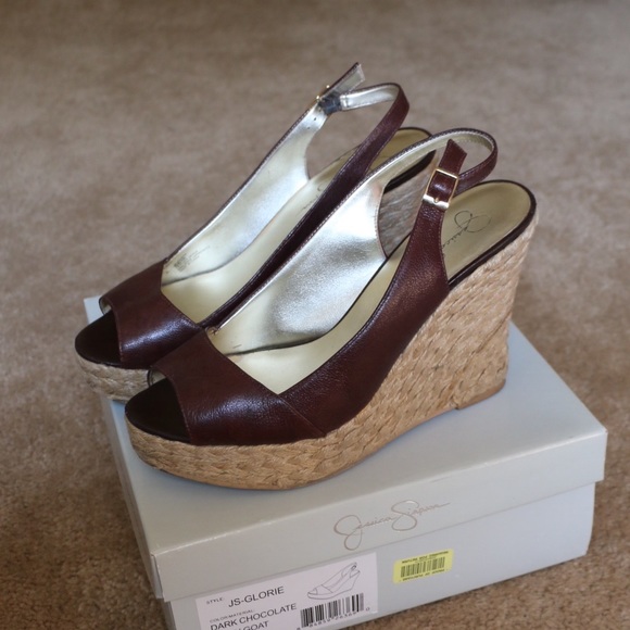 *SOLD* Peep Toe Wedges w/ Crochet Detailing - Picture 2 of 2