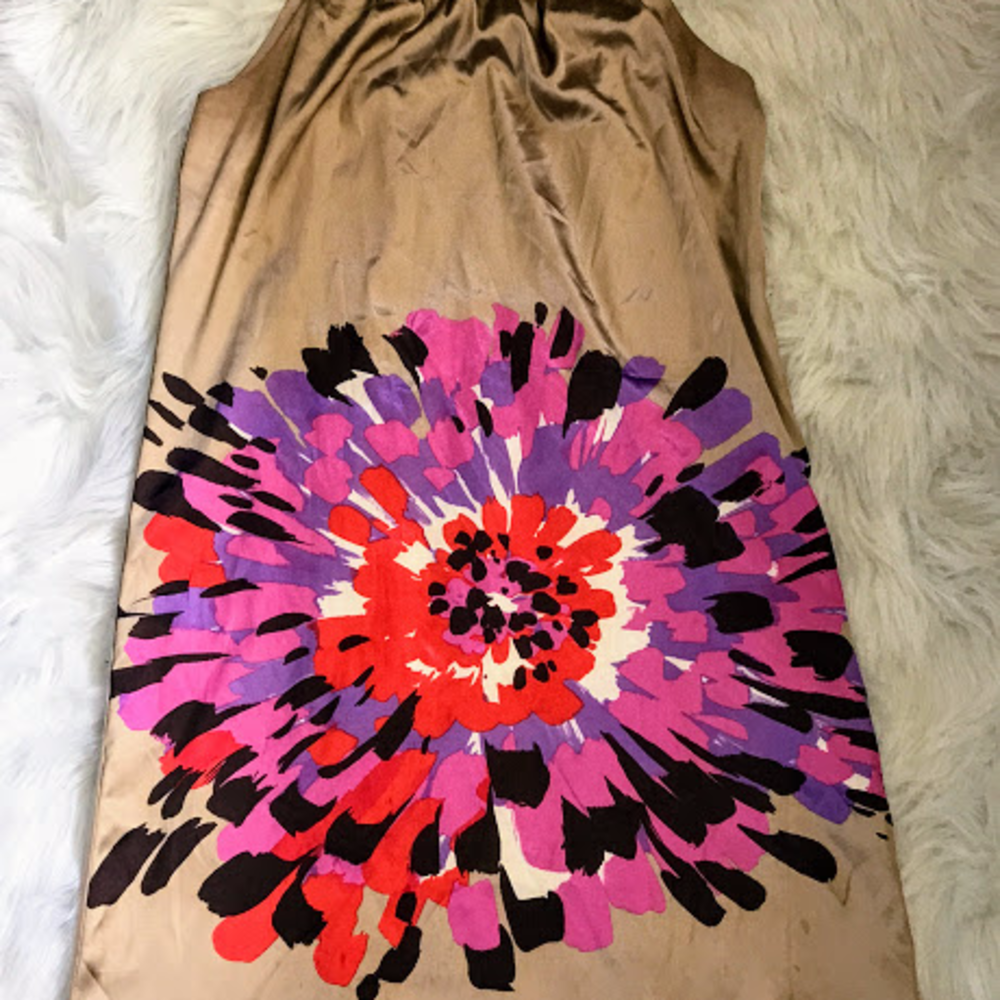 Just Taylor Tan Satin Dress 6