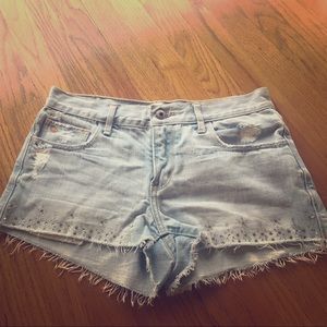 Abercrombie rhinestone edge denim shorts