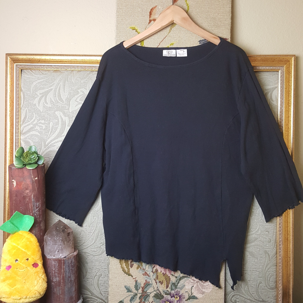 PLUS SIZE 2X SUPER COMFY Black Knit Top