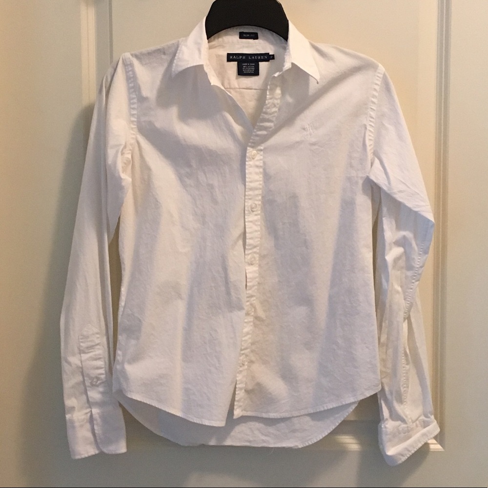 slim fit classic white button-down oxford shirt