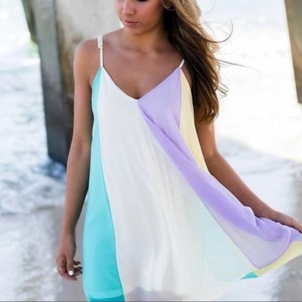 RESTOCKED, 5⭐️HP Breezy Pastel Sherbert Mini dress - Picture 2 of 7
