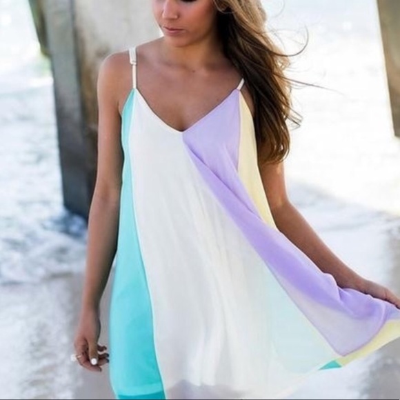 RESTOCKED, 5⭐️HP Breezy Pastel Sherbert Mini dress - Picture 2 of 7