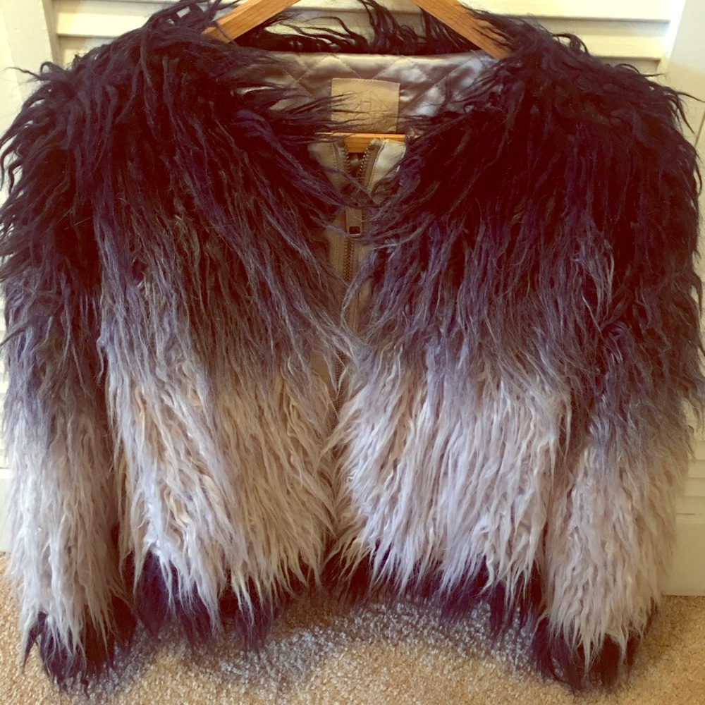 NWOT Ombre Faux Fur Coat