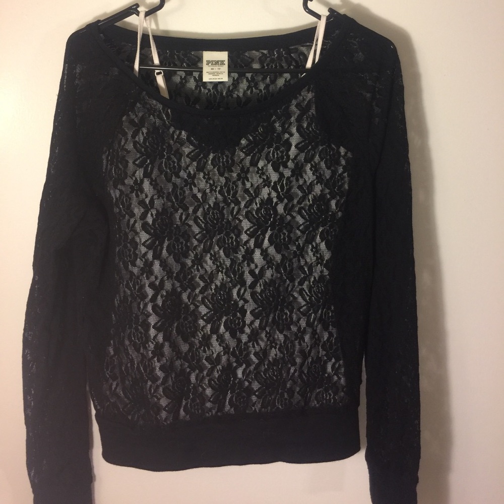 VS Sheer lace long sleeve top