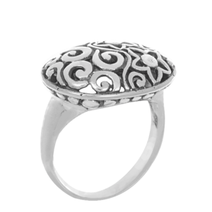 Sterling Silver Oval Filigree Ring from Bali
