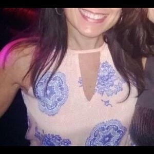 Impeccable Pig pink blue white sundress