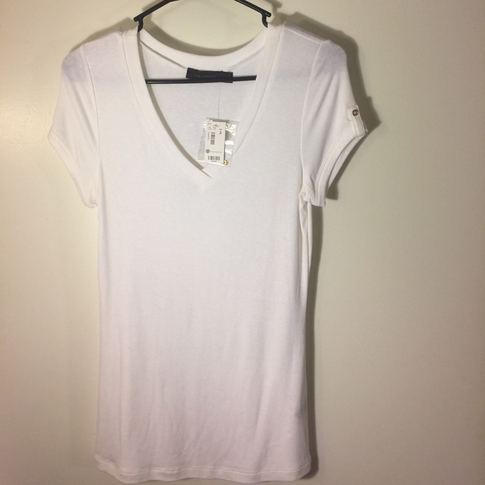 White V-Neck Tee