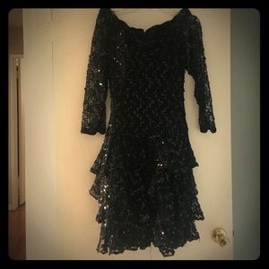 Black vintage sequins dress