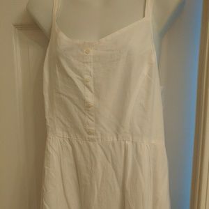 White summer dress with blue stittching