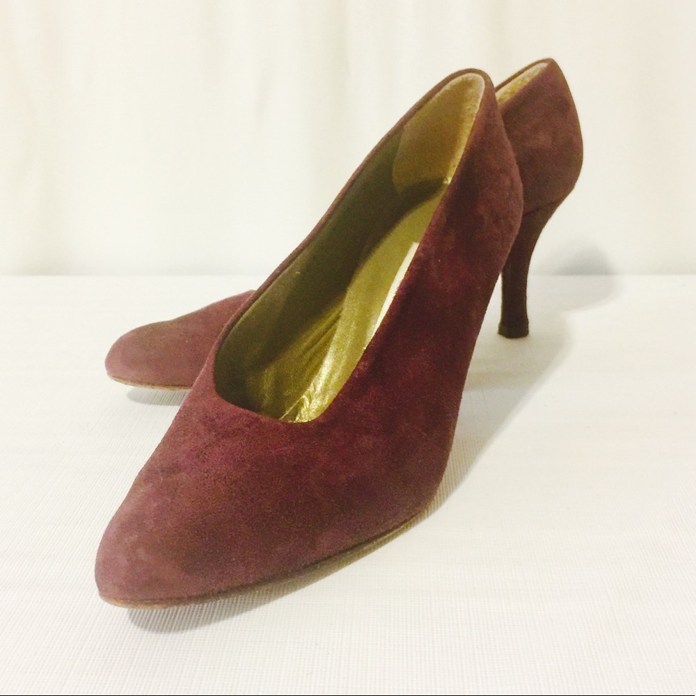 Van Eli Burgundy Suede Heels