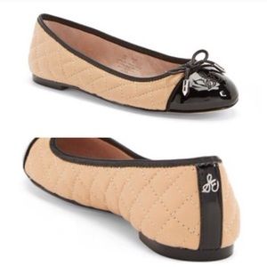 Sam Edelman Becka Quilted tan black flats sz 9