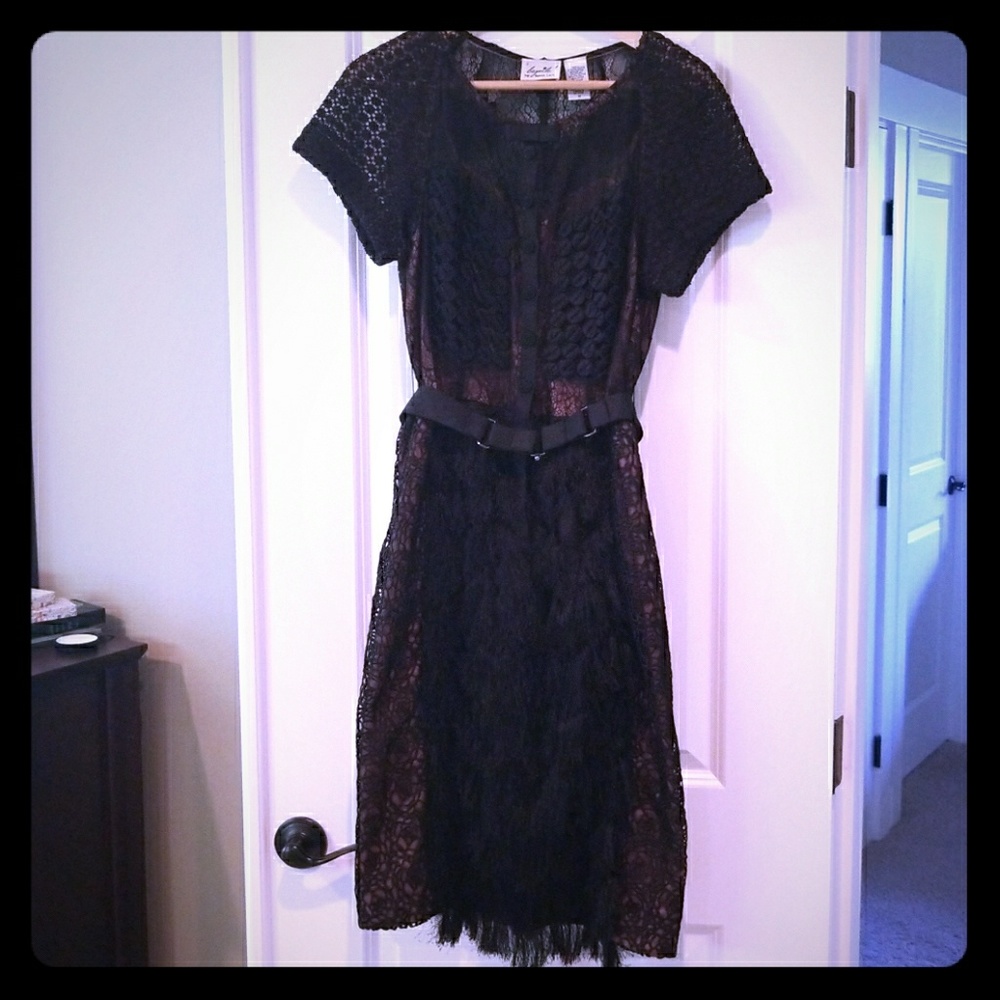 Byron Lars Corvus Fringle Panel Dress