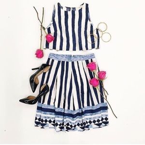 Two piece skirt and crop top set