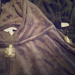 Two SM womens Juicy Couture velour zip up hoodies