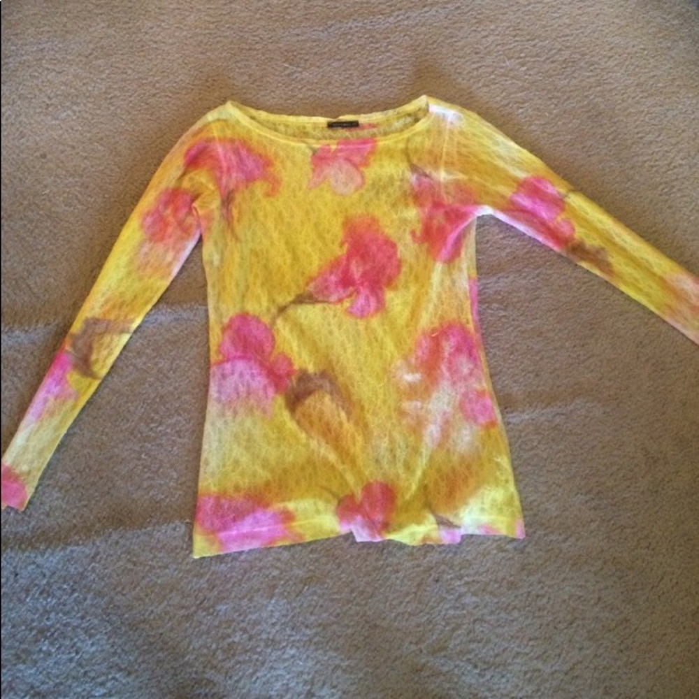 Sheer yellow with flowers top
