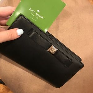 Black Kate Spade Stacy Bow Wallet