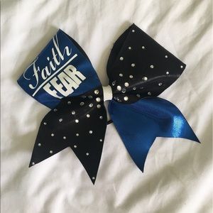 Faith/Fear Black and Blue Cheer Bow