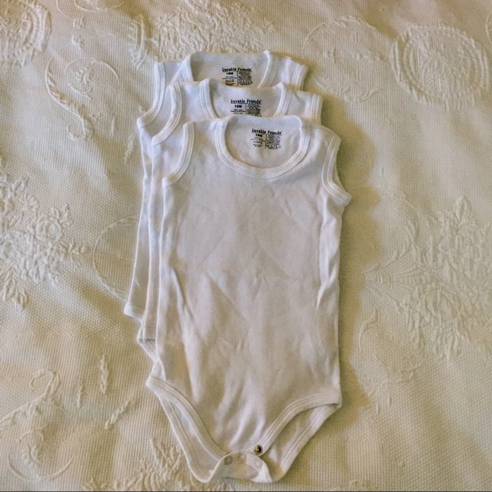 3 sleeveless onesies