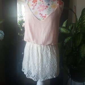 Vintage pink & Ivory Romper