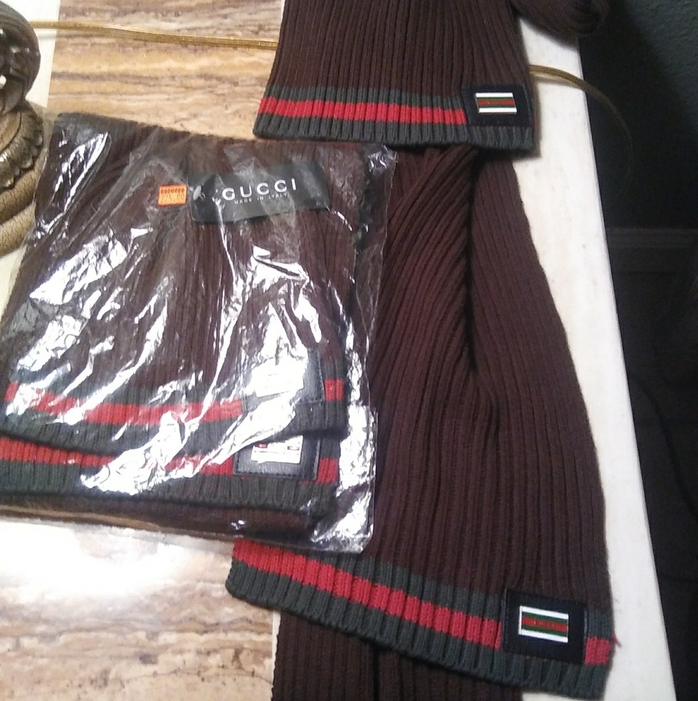 Gucci Scarf and Beanie Set
