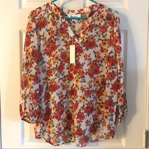 BNWT AliceBlue Bourverie Split Neck Blouse