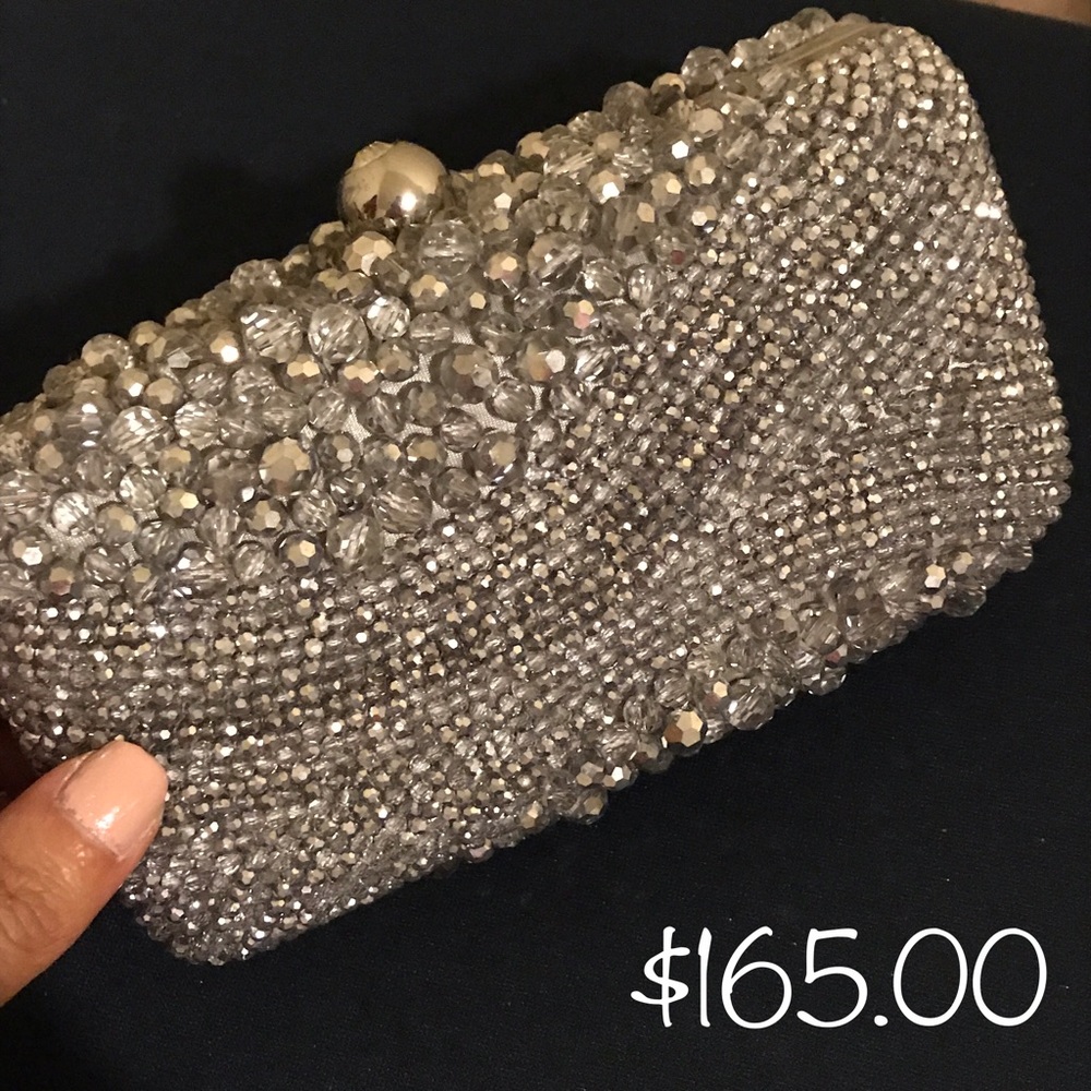 Sondra Roberts Bead Wave Metal Clutch