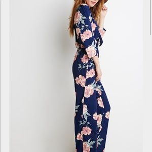 Forever 21 Jumpsuit - Navy and Pink Floral