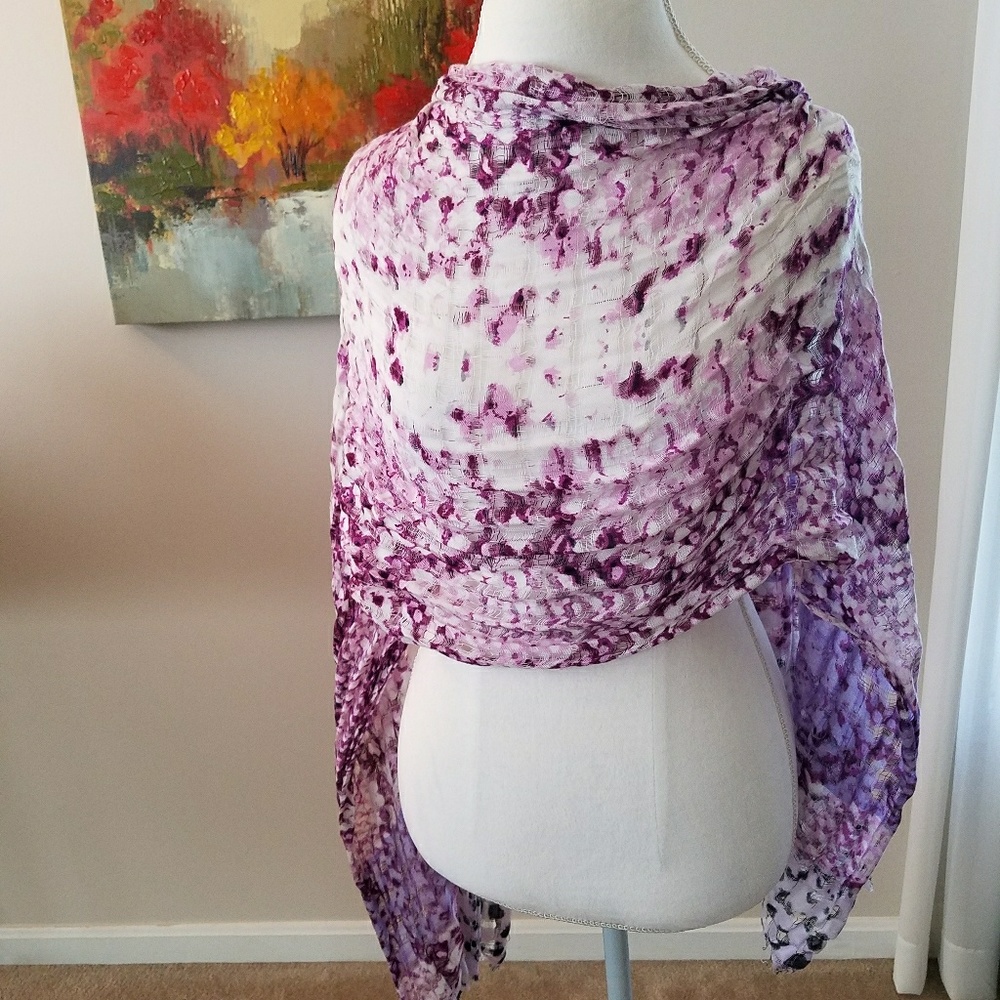 Fun and flirty marbled scarf- pink, black, purple