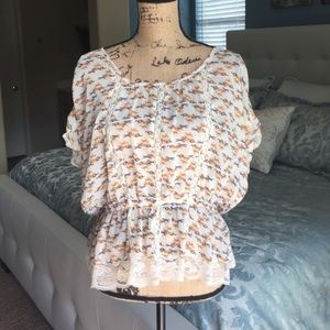 Dogs! Vera Wang sheer print top