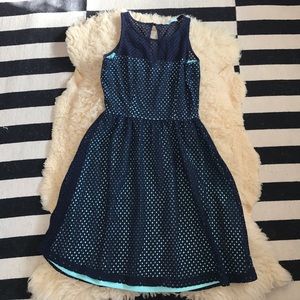 Maurices Navy blue dot dress