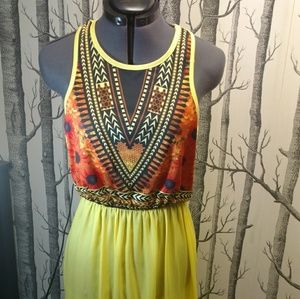EUC Tribal print maxi dress