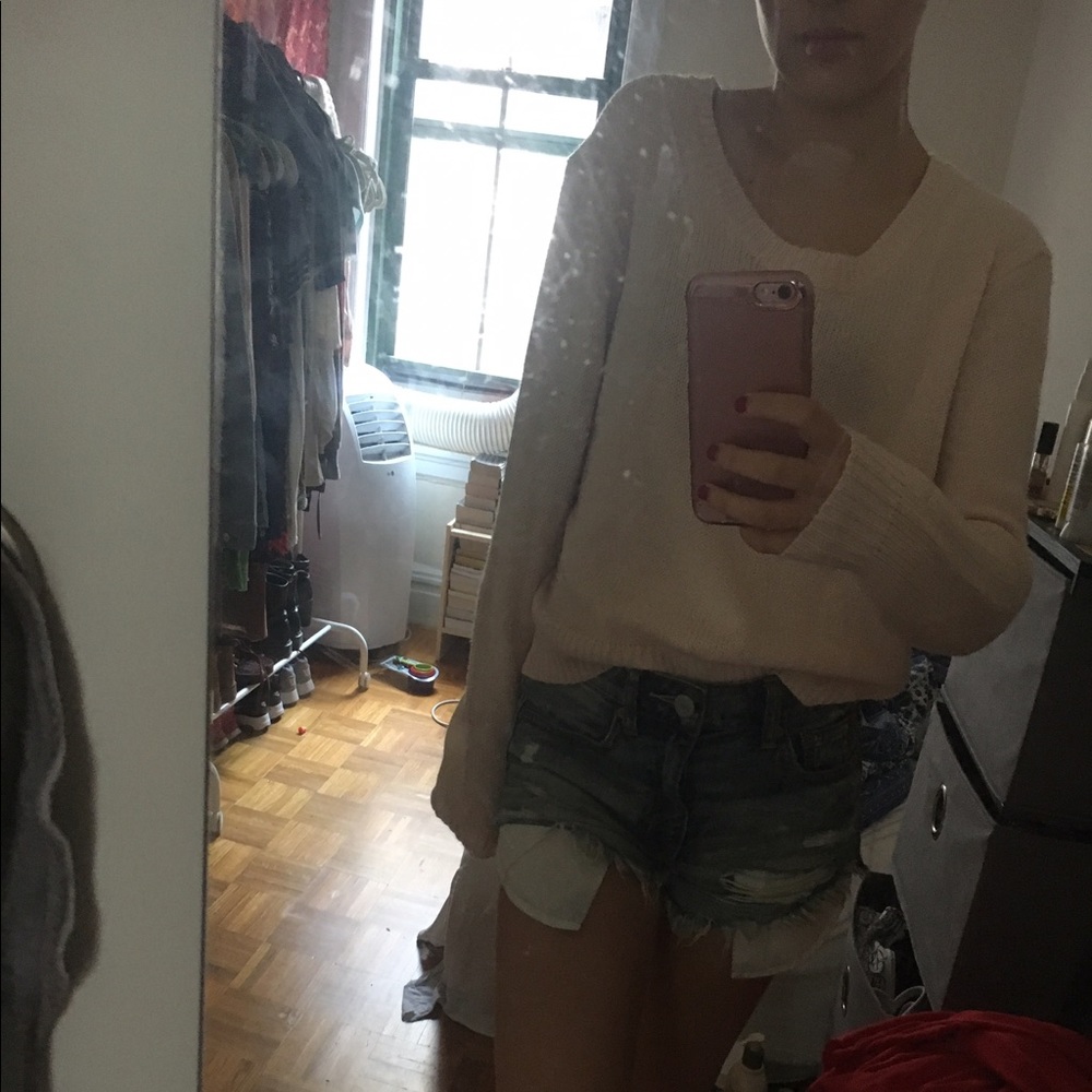 Long sleeve pink sweater