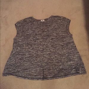 Oversized heather grey knit top