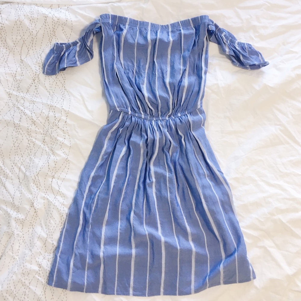 Striped off shoulder dress