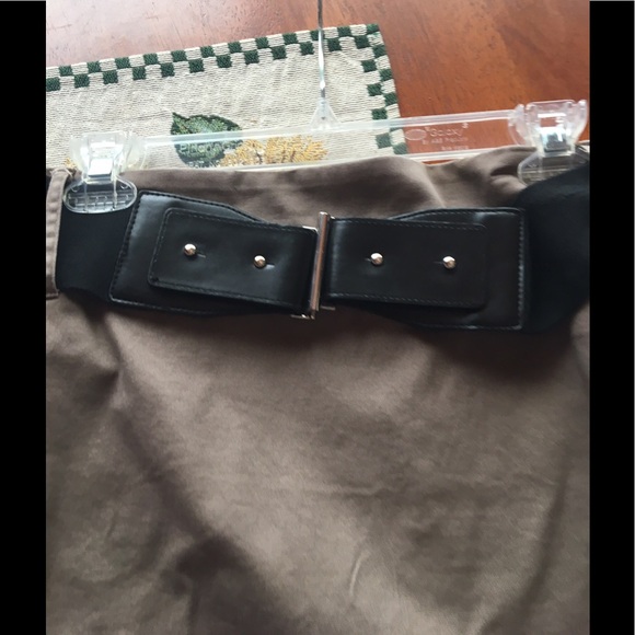 Apostrophe petite cotton/spandex belted skirt - Picture 2 of 4