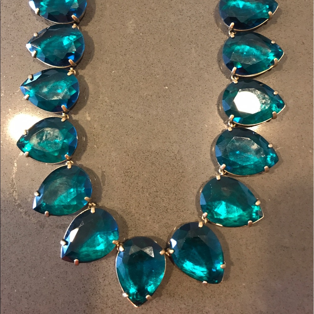 Jcrew crystal teardrop statement necklace