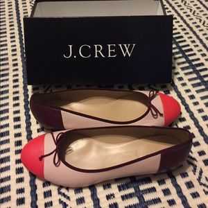J crew // Kiki Contrast cap toe Ballet Flats