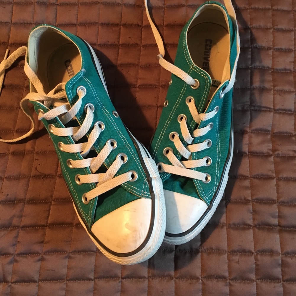 Teal Converse All Stars Low-Tops