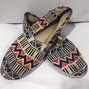 Aztec Patterned Slip On Shoes