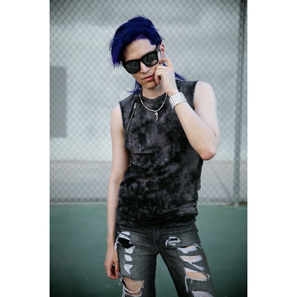 ⬛NWT HM Divided Grey Tiedye Sleeveless Top XS Goth - Picture 7 of 8